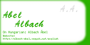 abel albach business card